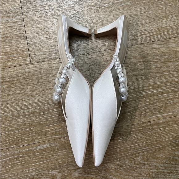 Dolce Vita Cream Kanika Pearl Kitten Heel Mule Pump size 7 - Picture 5 of 12
